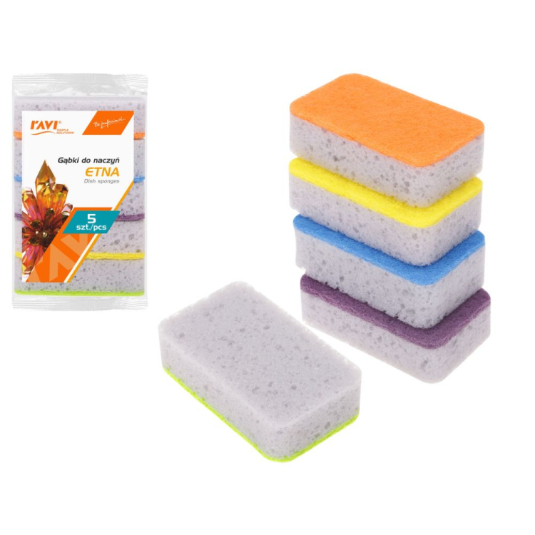 Gąbki do naczyń Etna 5 sztuk RAVI